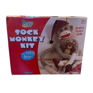 Make Your Own Sock Monkey Kit with Teddy Bear